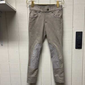 Kids Beige Riding Breeches with Knee Patches